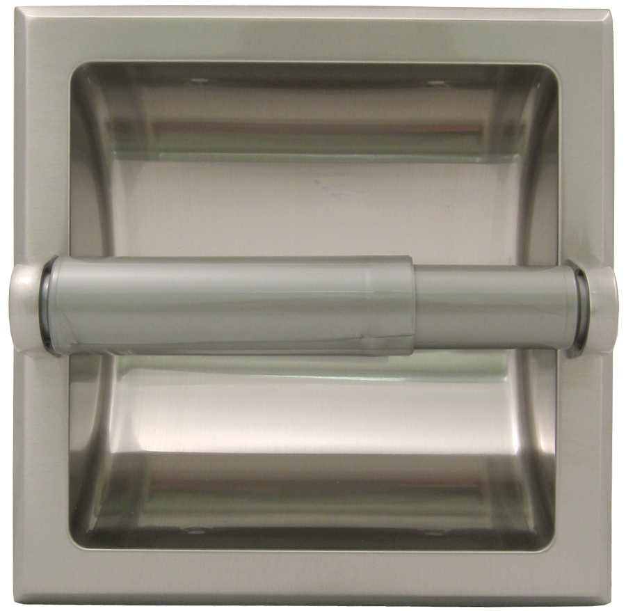 Recessed Mounted Toilet Paper Holder - Brushed Satin Nickel Finish